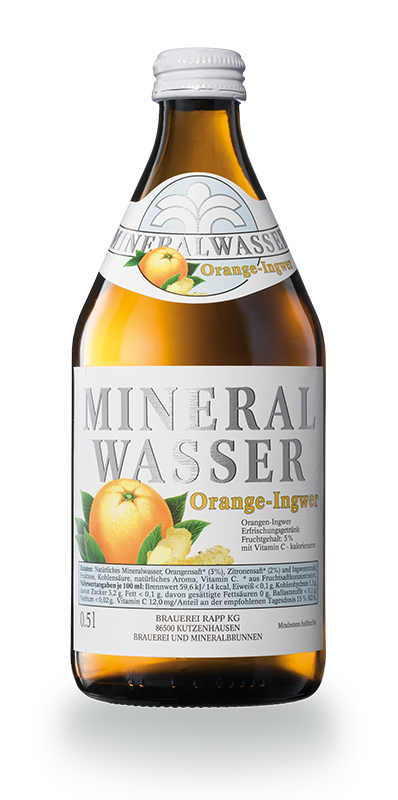 Mineralwasser Orange-Ingwer